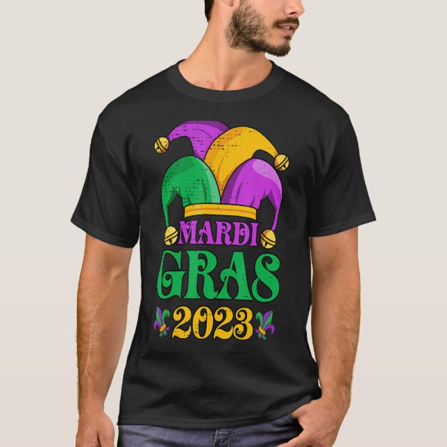 Mardi Gras Mardi Gras 2023 Maskenfedern 1 T-Shirt (Vorderseite)