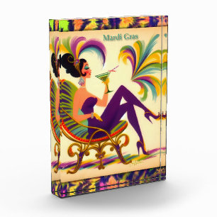 Mardi Gras Martini Woman Fotoblock