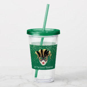Mardi Gras Mask Acrylic Tumbler & Straw Acryltrinkbecher
