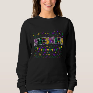 Mardi Gras Mask and Beads Family m Sweatshirt