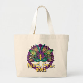 Mardi Gras Mask Bag 2023 Jumbo Stoffbeutel