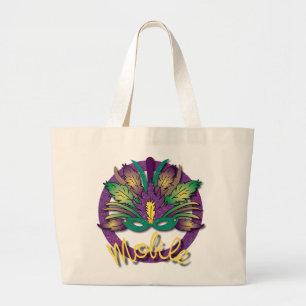 Mardi Gras Mask Bag - Mobile, AL Jumbo Stoffbeutel