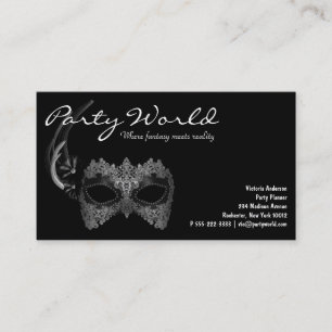 Mardi Gras Mask Black Business Cards Visitenkarte