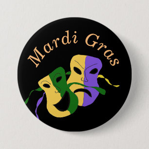 Mardi Gras Mask Button