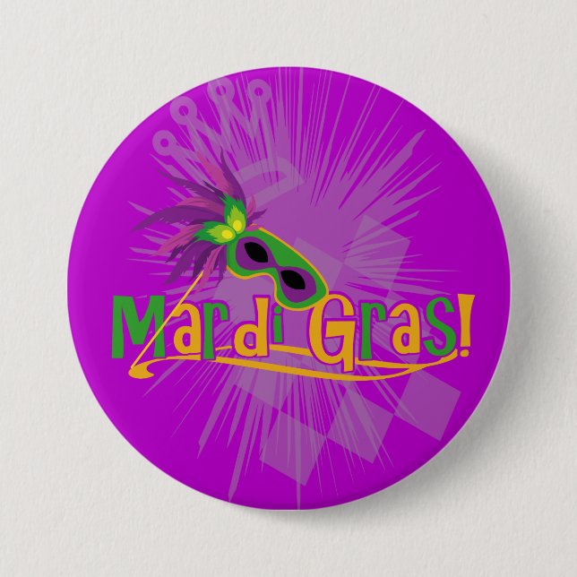 Mardi Gras Mask Button (Vorderseite)
