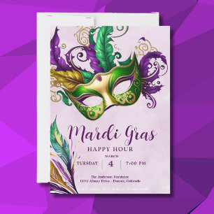 Mardi Gras Mask Einladung