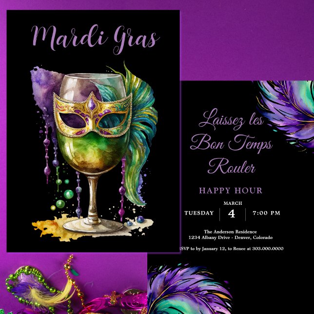 Mardi Gras Mask Einladung (Von Creator hochgeladen)