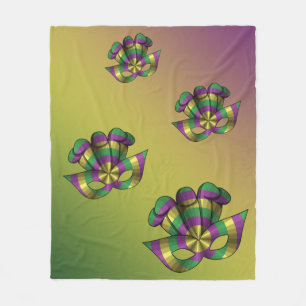 Mardi Gras Mask Fleece Blanket
