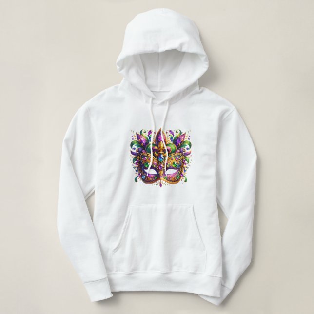 Mardi Gras Mask  Hoodie (Design vorne)