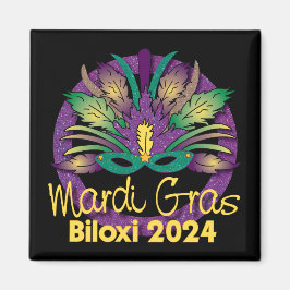 Mardi Gras Mask Magnet - 2024 - Biloxi, MS