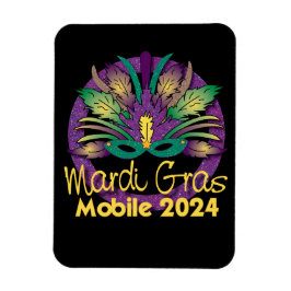 Mardi Gras Mask Magnet - 2024 - Mobile