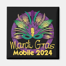 Mardi Gras Mask Magnet - 2024 - Mobile, AL