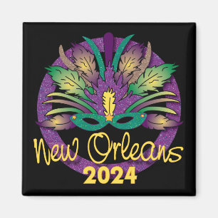 Mardi Gras Mask Magnet - 2024 - New Orleans