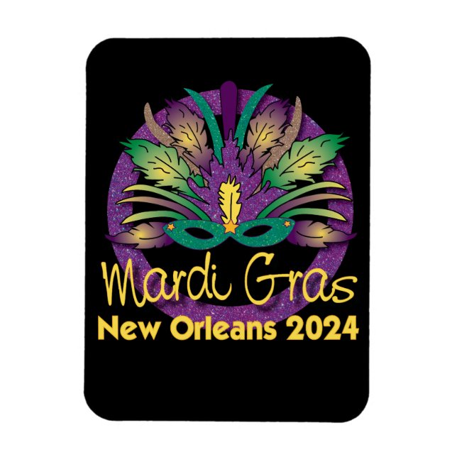 Mardi Gras Mask Magnet - 2024 - New Orleans (Vertikal)