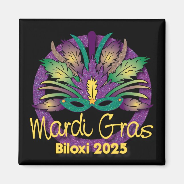 Mardi Gras Mask Magnet - 2025 - Biloxi, MS (Vorne)