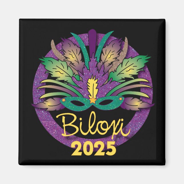 Mardi Gras Mask Magnet - 2025 - Biloxi, MS (Vorne)