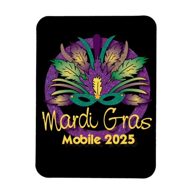 Mardi Gras Mask Magnet - 2025 - Mobile (Vertikal)