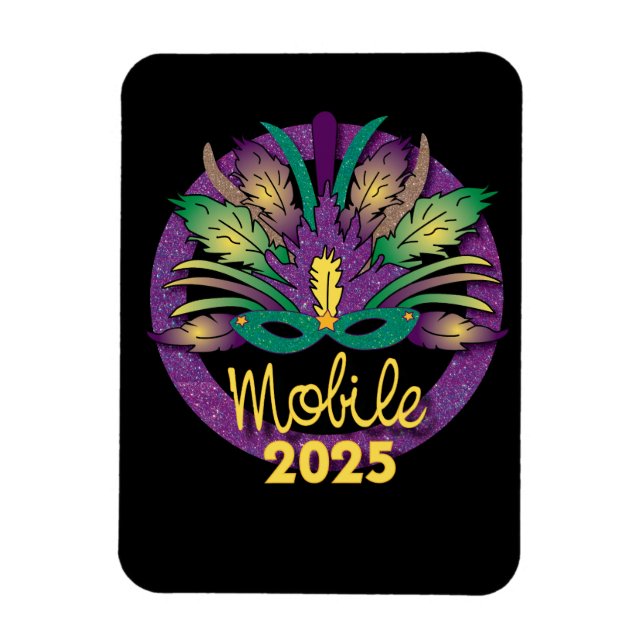 Mardi Gras Mask Magnet - 2025 - Mobile (Vertikal)