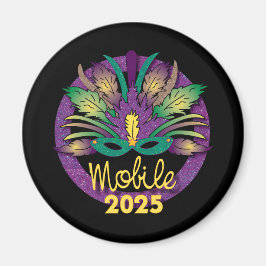 Mardi Gras Mask Magnet - 2025 - Mobile, AL