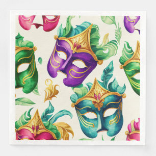 Mardi Gras Mask Paper Dinner Napkins Serviette