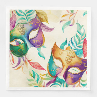 Mardi Gras Mask Paper Dinner Napkins Serviette