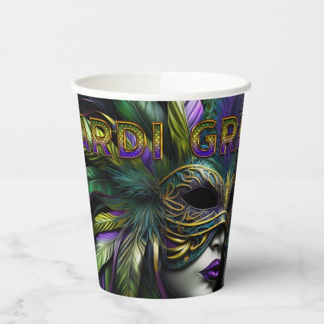 Mardi Gras Mask Pappbecher (Links)