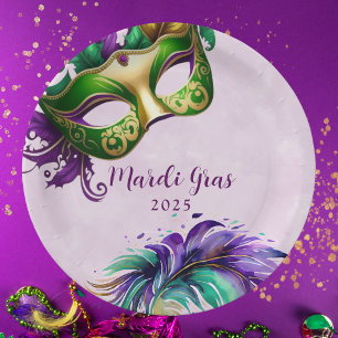 Mardi Gras Mask Pappteller