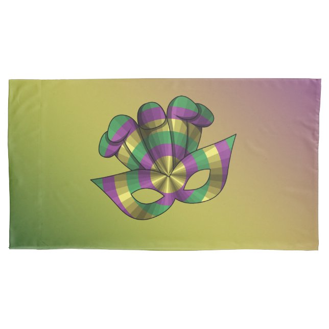 Mardi Gras Mask Pillowcase Kissenbezug (Vorderseite)