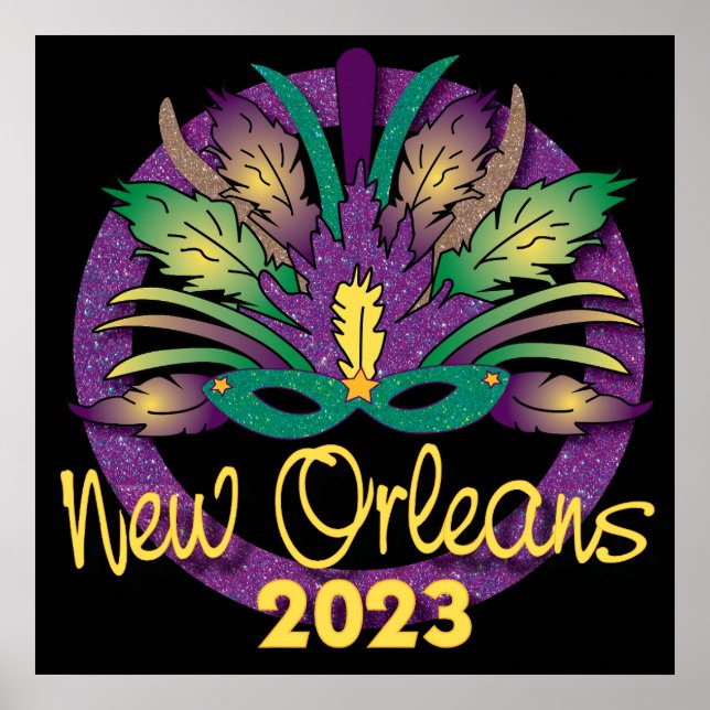 Mardi Gras Mask Poster - 2023 - New Orleans (Vorne)