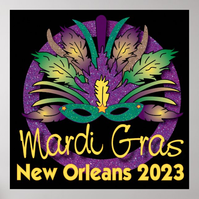 Mardi Gras Mask Poster - 2023 - New Orleans (Vorne)