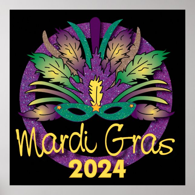 Mardi Gras Mask Poster - 2024 (Vorne)