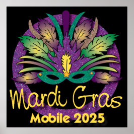 Mardi Gras Mask Poster - 2025 - Mobile