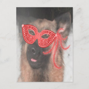 Mardi Gras Mask Red Postkarte