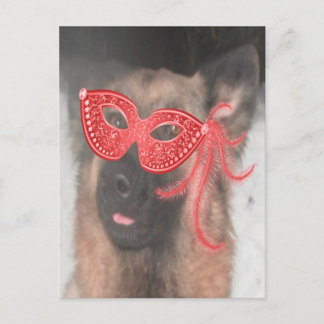 Mardi Gras Mask Red Postkarte (Vorderseite)