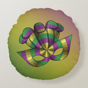 Mardi Gras Mask Round Pillow Rundes Kissen