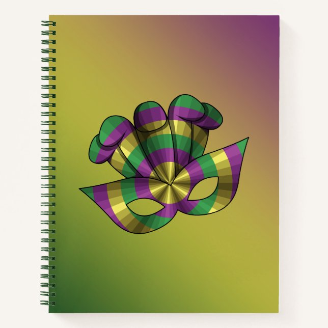 Mardi Gras Mask Spiral Notebook Notizbuch (Vorderseite)