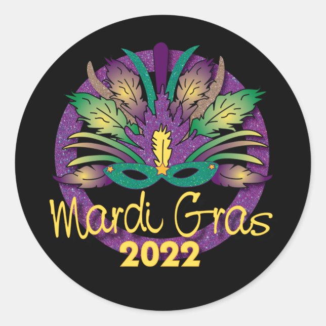 Mardi Gras Mask Sticker -2022 (Vorderseite)