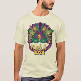 Mardi Gras Mask T - Shirt 2024 - Mobile, AL (weiß)