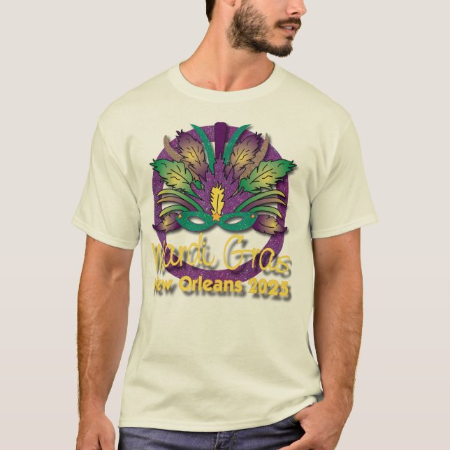 Mardi Gras Mask T - Shirt 2025 - New Orleans (Vorderseite)