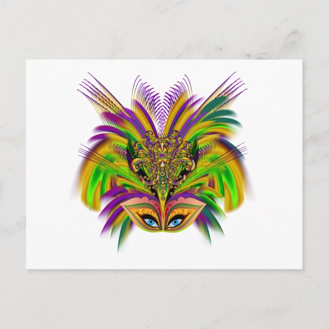 Mardi-Gras-Mask-The-Queen-V-3 Postkarte (Vorderseite)