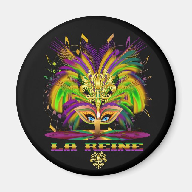 Mardi-Gras-Mask-The-Queen-V-4 Magnet (Vorne)