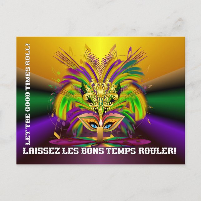 Mardi-Gras-Mask-The-Queen-V-4 Postkarte (Vorderseite)