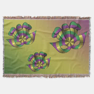 Mardi Gras Mask Throw Blanket Decke