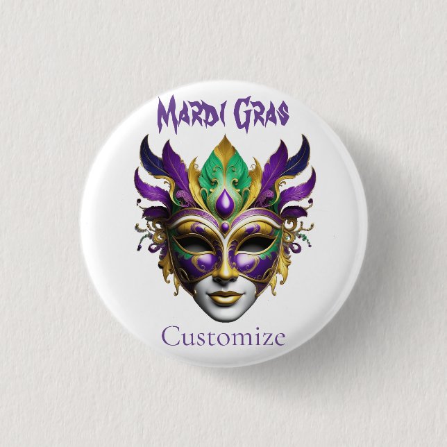 Mardi Gras Mask Thunder_Cove Button (Vorderseite)