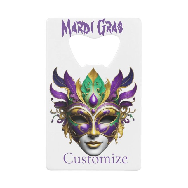 Mardi Gras Mask Thunder_Cove Geldbeutel Flaschenöffner (Vorderseite)