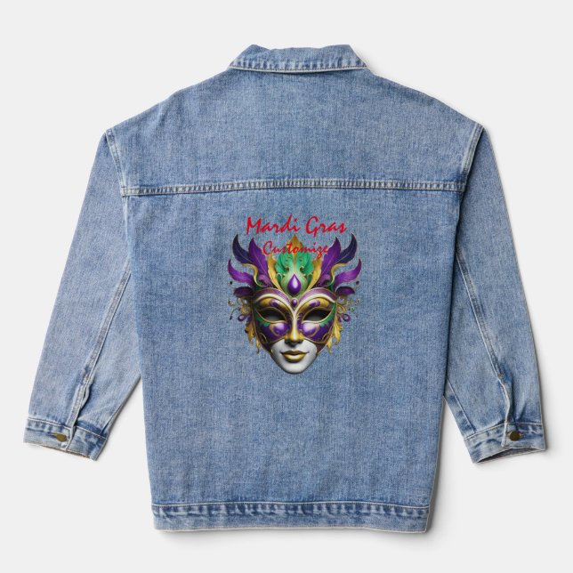 Mardi Gras Mask Thunder_Cove Jeansjacke (Rückseite)