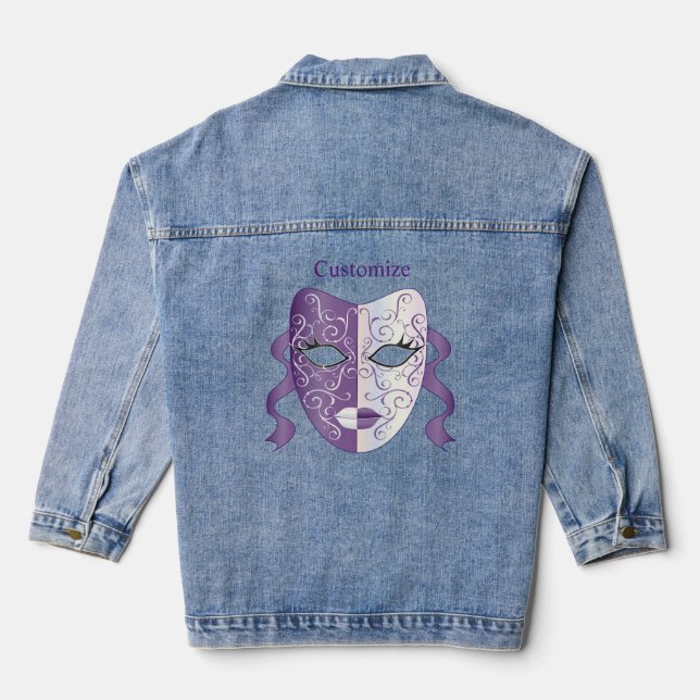Mardi Gras Mask Thunder_Cove Jeansjacke (Rückseite)