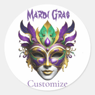 Mardi Gras Mask Thunder_Cove Runder Aufkleber