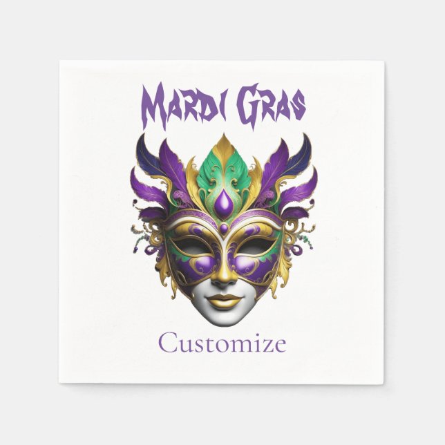 Mardi Gras Mask Thunder_Cove Serviette (Vorderseite)