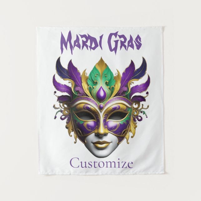 Mardi Gras Mask Thunder_Cove Wandteppich (Vorderseite)